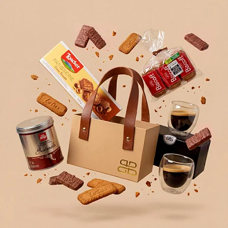 Cesta Luxo Coffee Experience Illy Guatemala & Biscoff