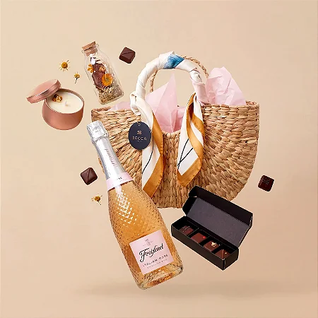 Cesta Luxo Freixenet Italian Rosé & Chocolates