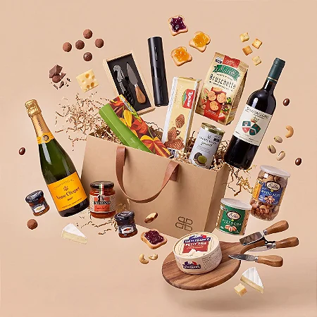 Cesta Picnic Luxo Veuve Clicquot & Sassoalloro Biondi Santi
