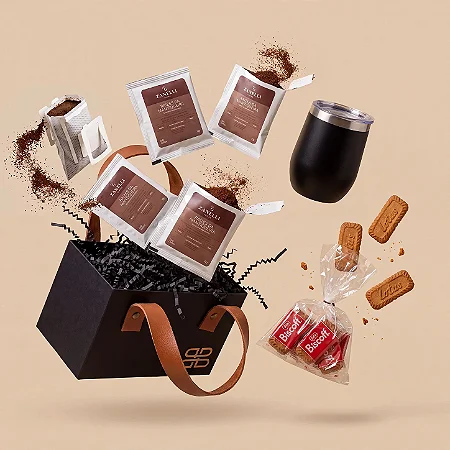 Kit Pausa Perfeita: Drip Coffee Zanelli, Copo Térmico & Biscoff