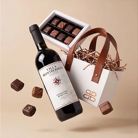 Kit Vinho Italiano Villa Montecristo & Chocolates Finos