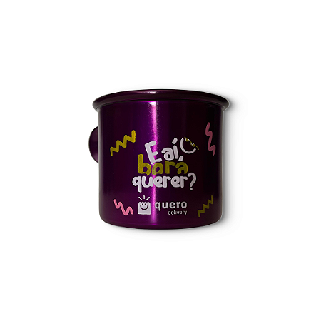 Caneca de alumínio 350 ml - "E aí, bora querer?"