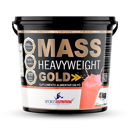 Heavyweight Gold com Whey Isolado - Sabor Morango com Banana - 4kg - Sports Nutrition