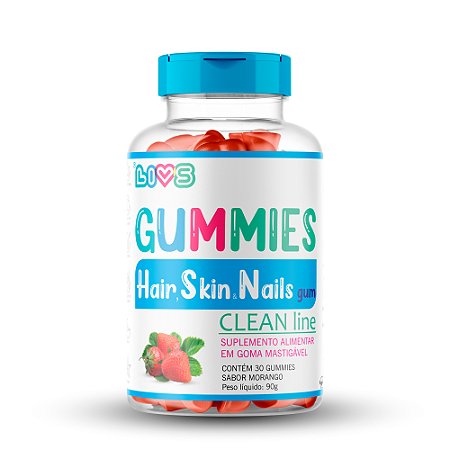 Gummies Hair, Skin e Nails 30 Balas - LIVS Clean Line