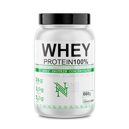 Whey Protein 100% Pure 660g - Sabor Chocolate -  Nano Farma