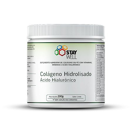 Colágeno Hidrolisado Acido Hialurônico 200g – Stay Well