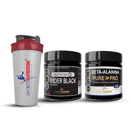 Combo Performance = Rider Black + Beta Alanina 200gr + Brinde Coqueteleira - Sports Nutrition