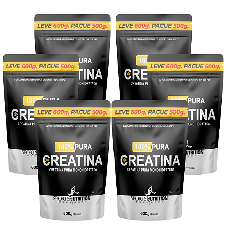 Kit 6 Creatinas 600g – Monohidratada 100% Pura - Sports Nutrition