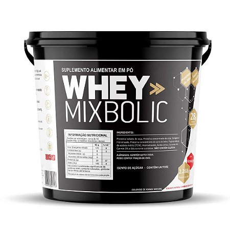 Whey Protein Mix Bolic - 28g de Proteínas por dose - 2.268kg - Morango - Sports Nutrition
