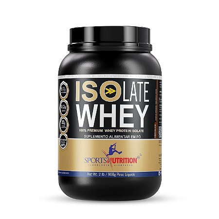 Isolate Whey Protein Isolada - Sabor Chocolate - 32g de proteína por dose - 908g - Sports Nutrition