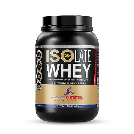 Isolate Whey Protein Isolada - Sabor Morango - 32g de proteína por dose - 908g - Sports Nutrition