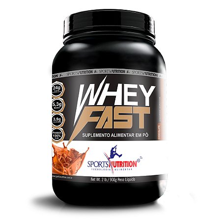 Whey Concentrada Fast Protein - Sabor Chocolate -  24g de proteína por dose - 908g - Sports Nutrition