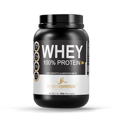 Whey Protein 100% Concentrada - Sabor Chocolate Branco - 30g de proteína por dose - 908kg - Sports Nutrition
