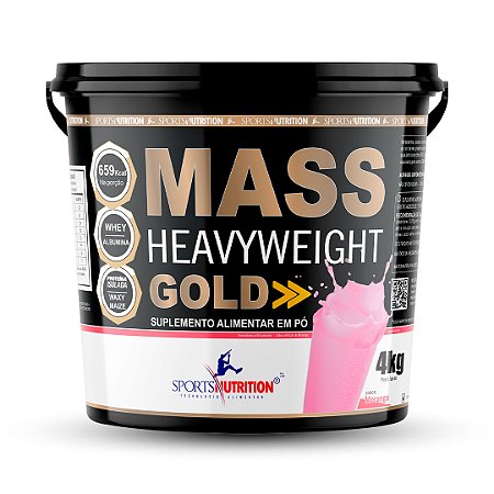 Heavyweight Gold com Whey Isolado - Sabor Morango - 4kg - Sports Nutrition