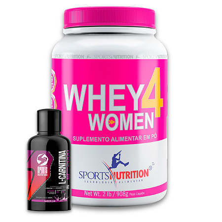 Whey Protein 4 Women com Colágeno 908 g Baunilha + L-Carnitina 2000 mg Uva – Sports Nutrition