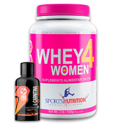 Whey Protein 4 Women com Colágeno 908 g Chocolate + L-Carnitina 2000 mg Pêssego – Sports Nutrition