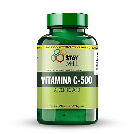 Vitamina C 500mg - 120 Cápsula - Stay Well