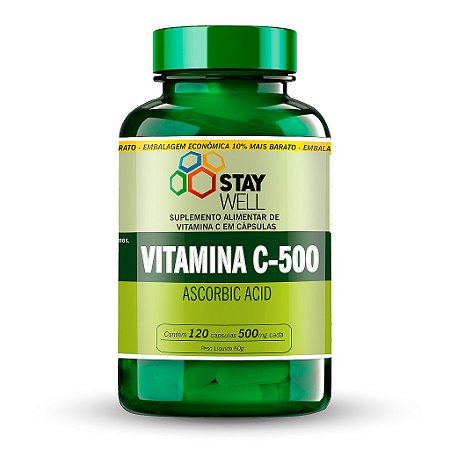Vitamina C 500mg - 120 Cápsula - Stay Well
