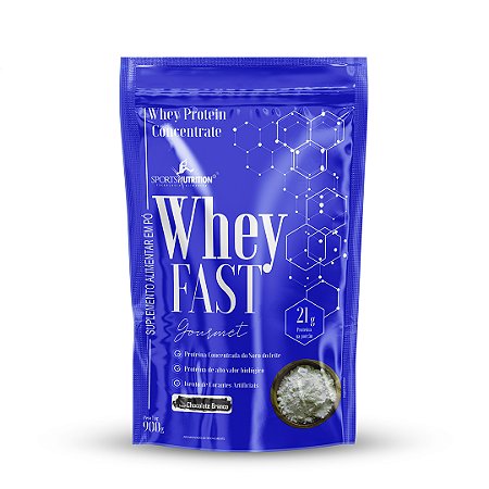 Whey FAST Gourmet Pounch 900g – Sabor Chocolate Branco – Sports Nutrition
