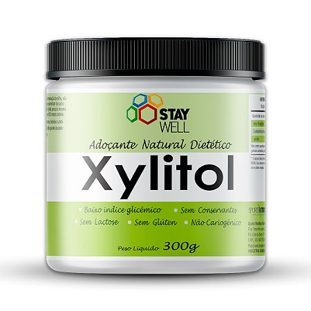 Xylitol 100% Puro Adoçante Dietético - 300g - Stay Well