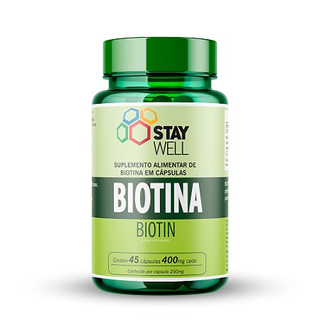 Biotina 400mg - 45 Cápsulas - Stay Well