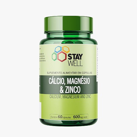 Cálcio, Magnésio e Zinco  - 60 Cápsulas - Stay Well