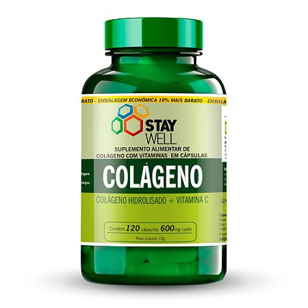 Colágeno Hidrolisado + Vitamina C 600mg - 120 Cápsulas - Stay Well
