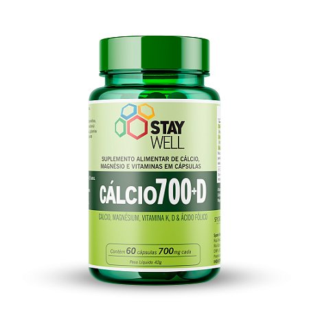 Cálcio 700 D+ 700mg - 60 Cápsulas - Stay Well