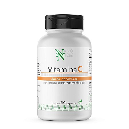 Vitamina C 500 - ácido ascórbico – 60 Cápsulas - Nano Farma