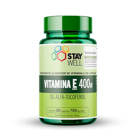 Vitamina E 400UI - 30 Cápsulas - Stay Well