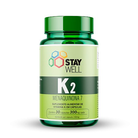 Vitamina K2 MK7 Menaquinona 7 - 30 cápsulas - Stay Well