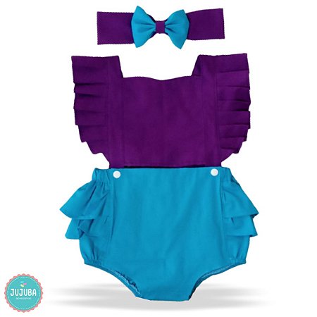 Roupa De Bebe Menina Body Jardineira Romper Jujuba Acessorios