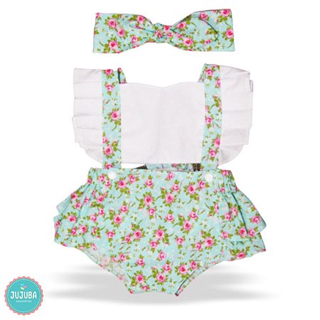 Roupa De Bebe Menina Mesversario Romper Body Jardineira Jujuba Acessorios