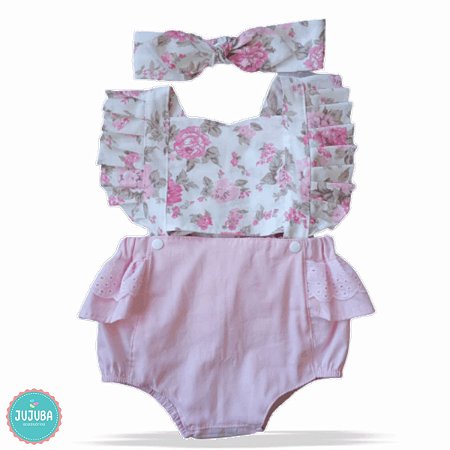 Roupa De Bebe Menina Body Jardineira Romper Jujuba Acessorios