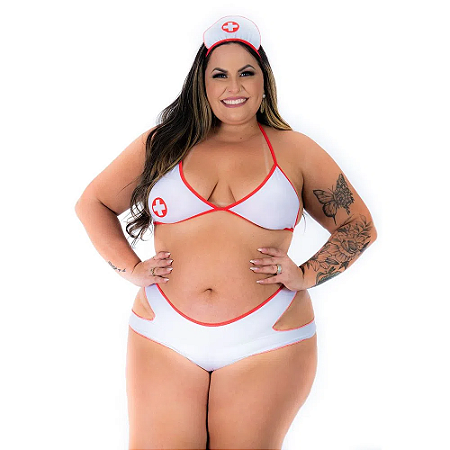 Fantasia Plus Size Médica Hot Pimenta Sexy
