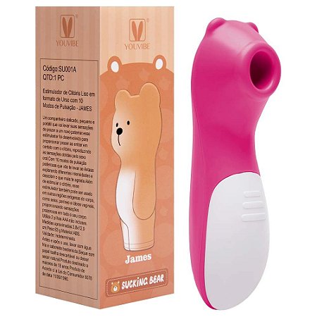 Estimulador Clitóris Urso 10 Pulsações Youvibe Vipmix - PINK