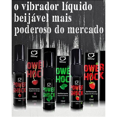 Vibrador Líquido Power Shock 220v De Tesão 15ml Sexy Fantasy