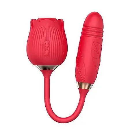 Vibrador Duplo Flor Sugador e Bullet - ROSY - One Sex