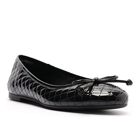 Arezzo Sapatilha Verniz Matelassê Preta