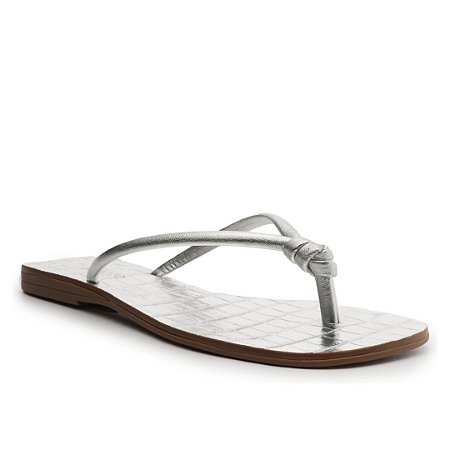 Arezzo Rasteira Prata Tiras Flip Flop