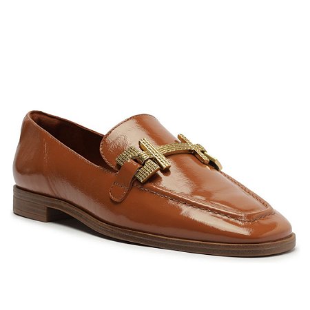 Arezzo Mocassim Marrom Couro