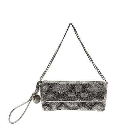 Schutz Bolsa Media Couro Metalizada