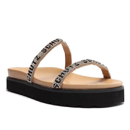 Schutz Papete Brilho Logo Bege com Preto