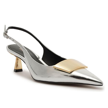 Arezzo Scarpin Prata Bico Fino Slingback