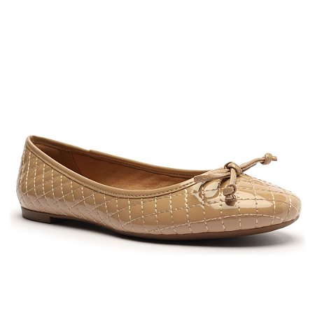 Arezzo Sapatilha Verniz Matelassê Bege