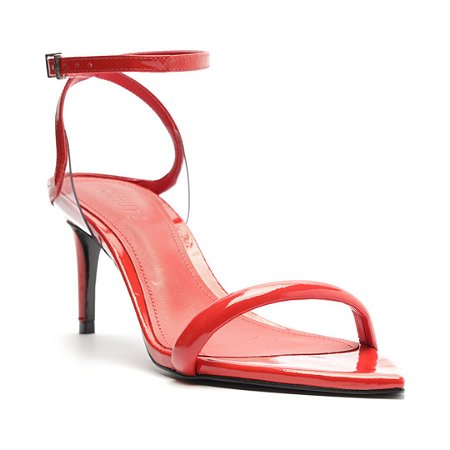 Schutz Sandalia Salto Medio Vermelho