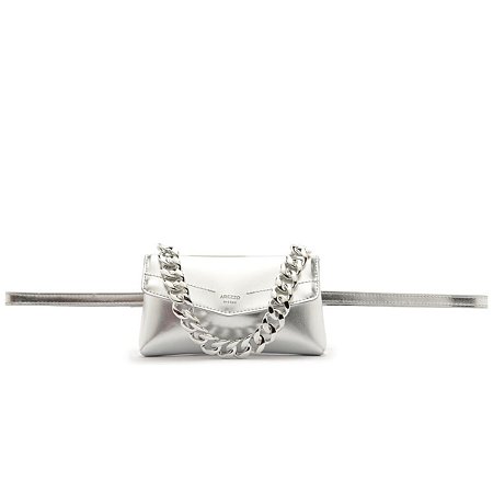 Arezzo Bolsa Pochete Tiracolo Prata Pequena