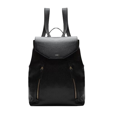 Arezzo Mochila Grande Couro Preta