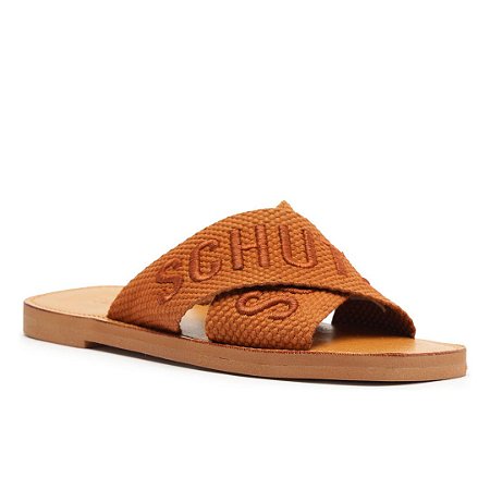 Schutz Rasteira X Bordada Marrom