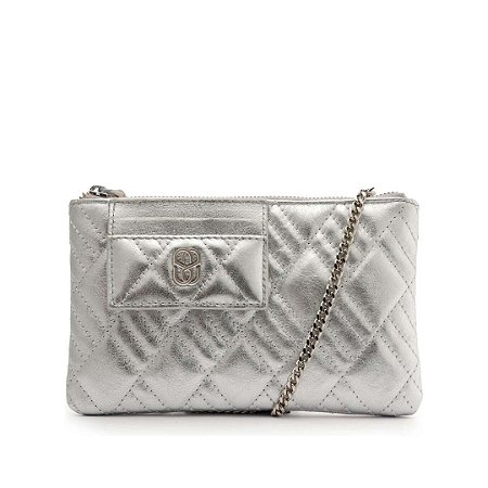 Schutz Bolsa Perry Couro Tiracolo Pequena Prata